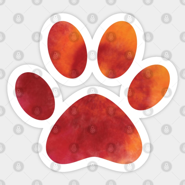 Tie Dye Dog Paw Sticker by EpicMums